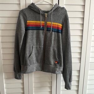 Aviator Nation 5 stripe zip hoodie